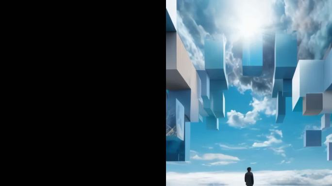 竖屏超现实空间形式虚幻概念视频