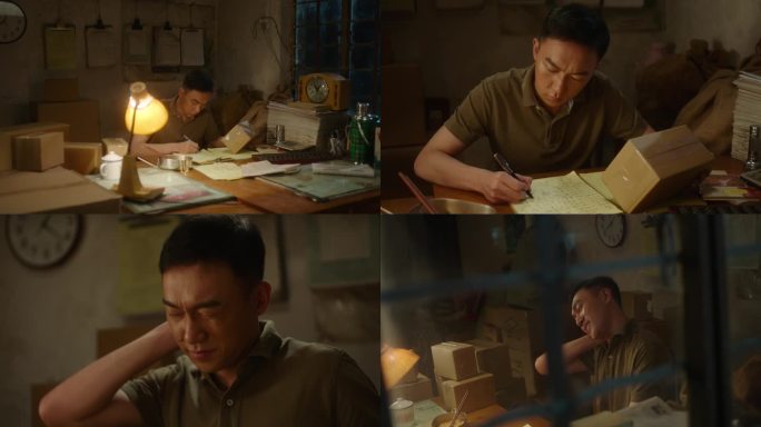 怀旧复古夜晚加班记账