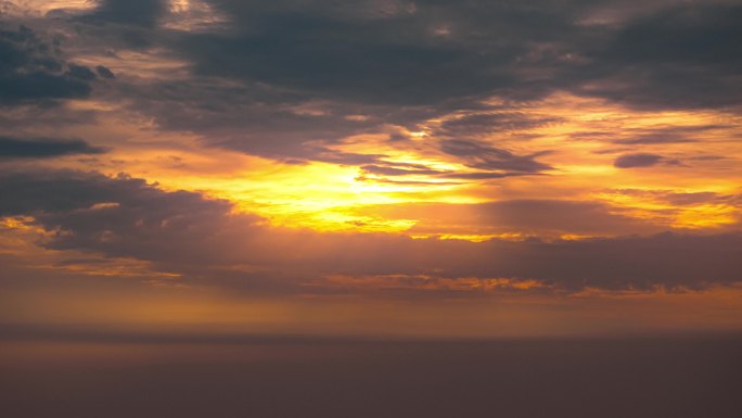 航拍日出延时太阳升起