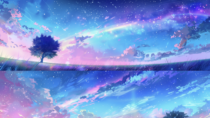 梦幻动漫卡通天空流星背景你的名字 合集