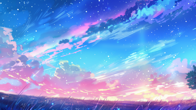 梦幻动漫卡通天空流星背景你的名字 合集