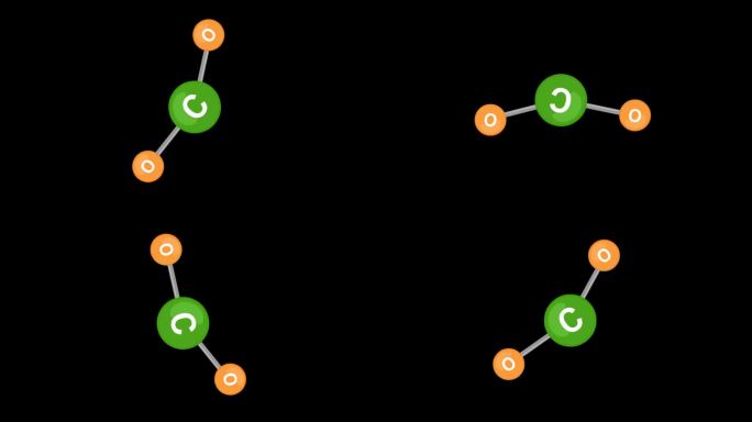 视频动画二氧化碳气体化学分子旋转