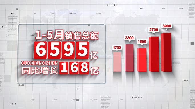简洁红色科技数据文字三维饼图图表展示