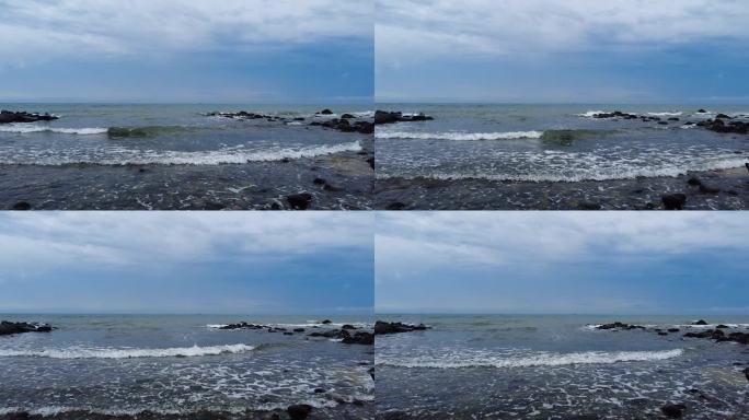 大海滩上的海浪视频