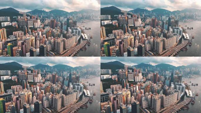 香港城市密度鸟瞰图