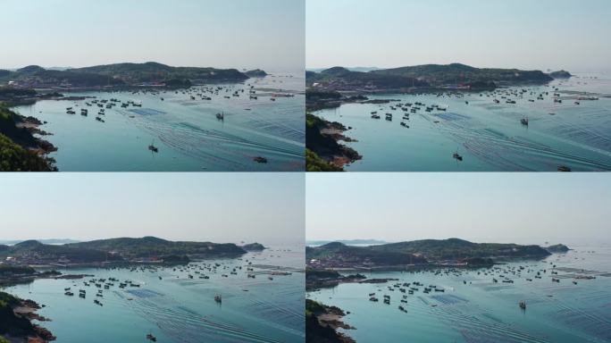 大连市长海县长山岛海洋养殖场航拍照片