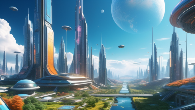 AI演绎 未来科幻城市幻想变化