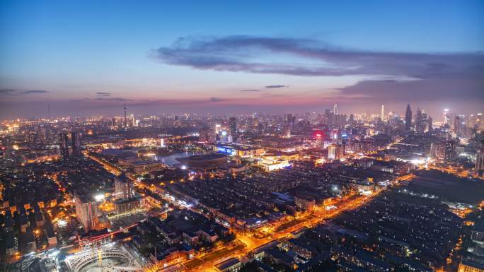 天津夜景航拍延时摄影