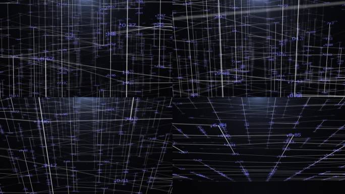 未来的随机数和连接，3D渲染，金融科技概念