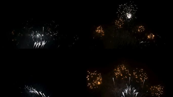 真正的烟花表演庆典，多彩的新年烟花