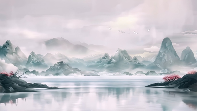国风背景 舞台背景 山水背景