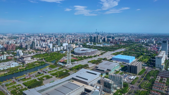 5.4K 北京鸟巢航拍延时奥林匹克公园