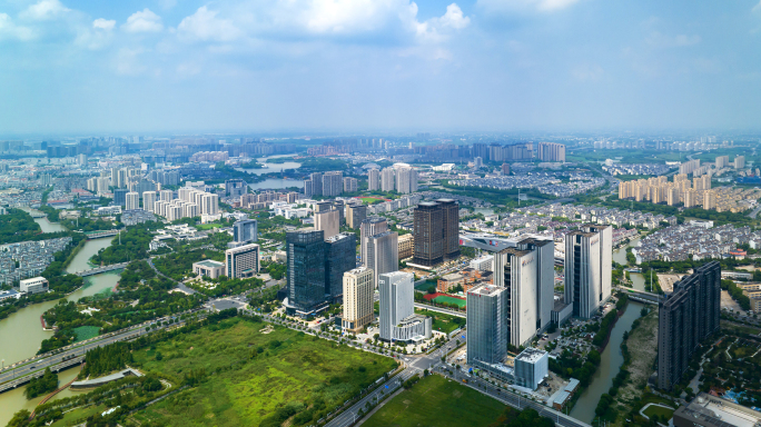 平湖城市延时航拍