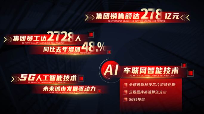 红色党政数据字幕条