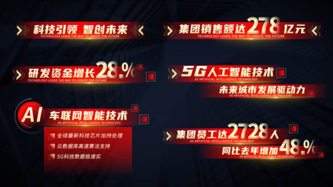 红色党政数据字幕条