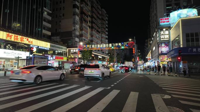 江南西街道延时摄影街景夜景