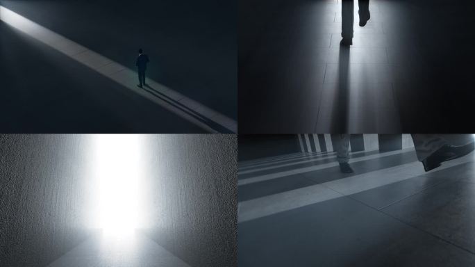 A楼梯大门开门建筑光影脚步光影逆光前行