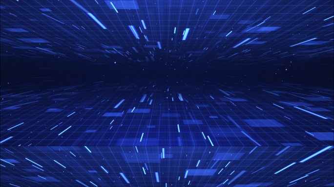 循环科技纵深蓝色空间背景ae模板