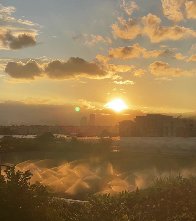 实拍夕阳日落