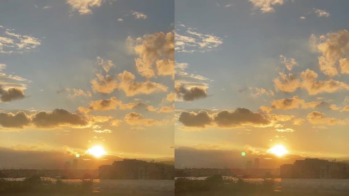 实拍夕阳日落