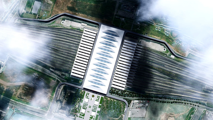 4K西安高铁站西安北站空镜合集