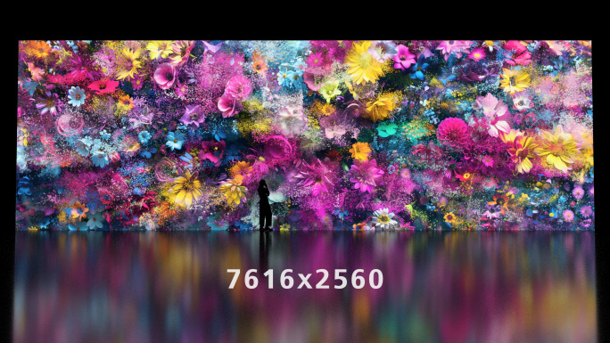 8K花粒子流动绽放梦幻花宽屏舞台背景2