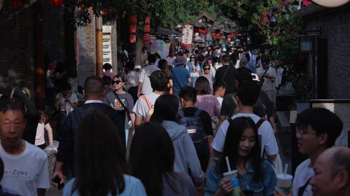 8k宽窄巷子 人气人群升格慢动作
