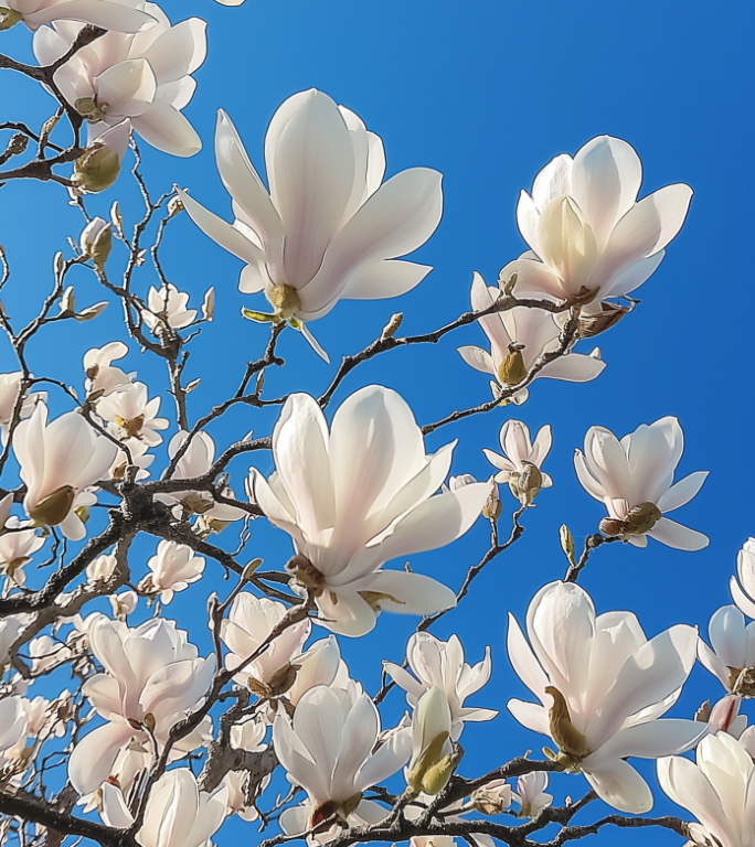 玉兰花唯美空镜头白玉兰竖屏