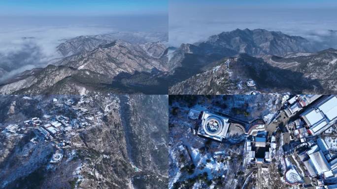 泰山雪景航拍