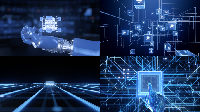 蓝色科技开场大树生长光线汇聚C4D+AE