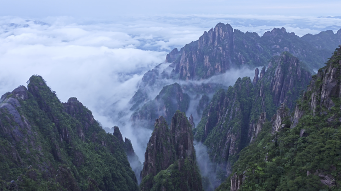 实拍黄山云海仙境 自然景观 人文精神