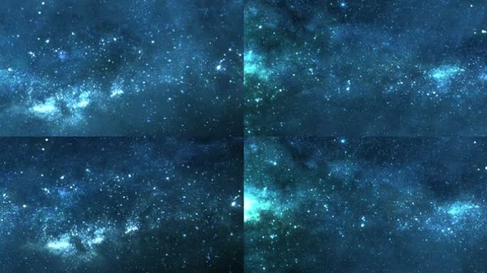 蓝色唯美粒子烟雾星空