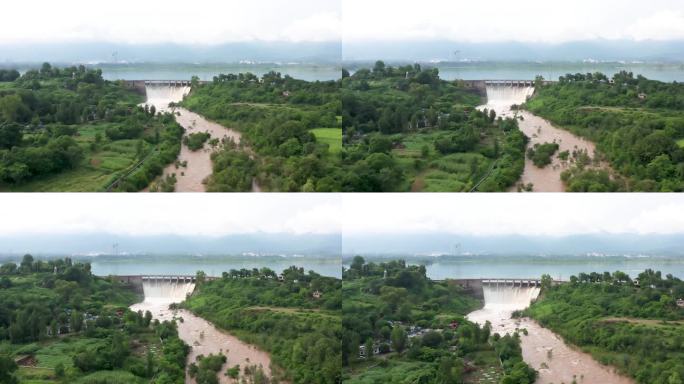 水电厂排水鸟瞰图。伊斯兰堡