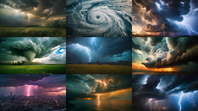 雷暴天气龙卷风台风极端恶劣天气
