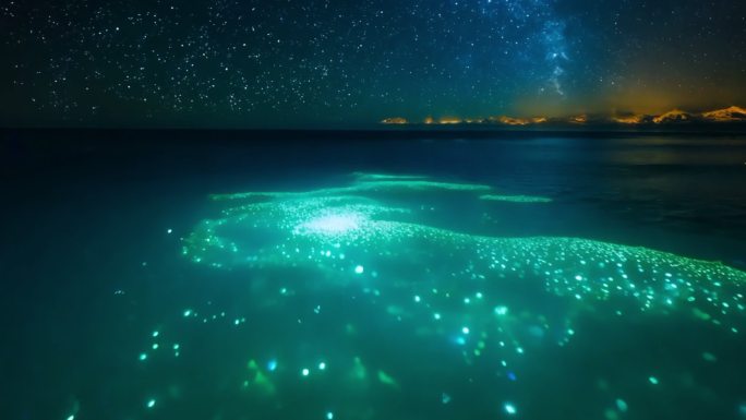 大海星空海洋发光生物