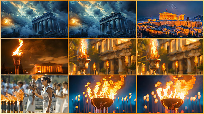 奥运精神 圣火仪式 神殿神庙火炬奥运历史