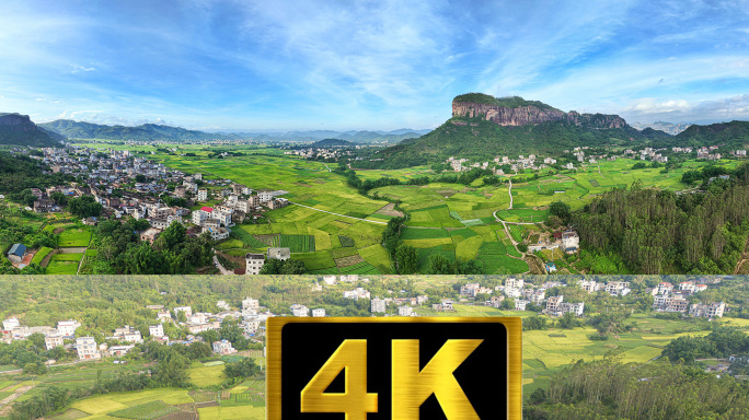 4K！北流铜石岭丰村田园风光，大地如壮锦