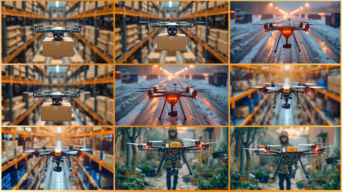合集无人机应用 送快递送外卖环境监测测绘