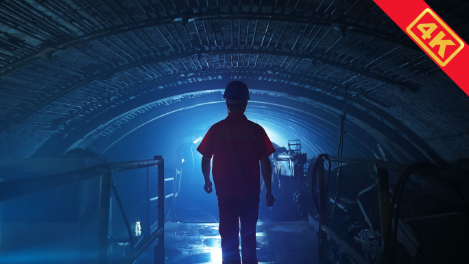 工人隧洞施工电焊笑脸