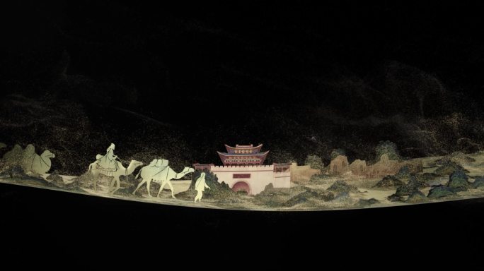 丝绸之路画卷 西安丝绸之路 超宽屏卷轴