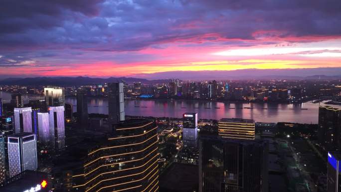 杭州钱江世纪城晚霞