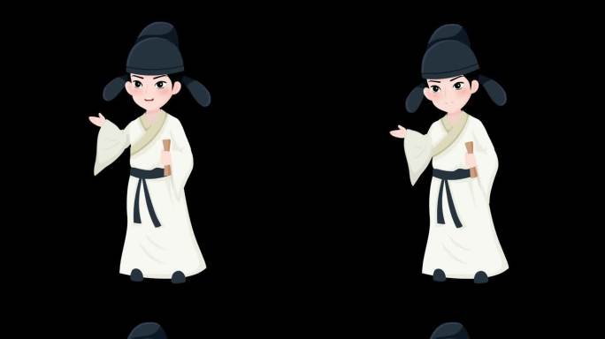 诗人李白卡通人物素材透明背景原创形象