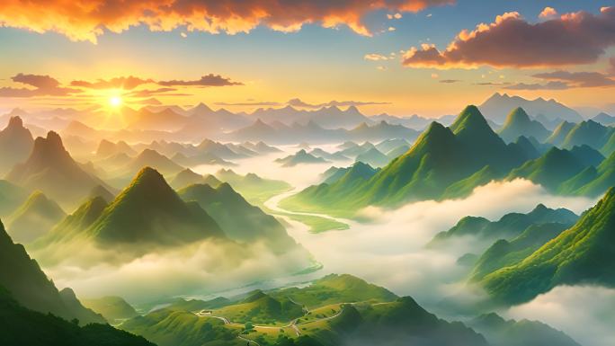 【48组镜】祖国风光大好河山水墨意境