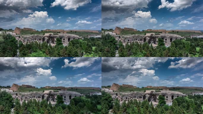 云冈石窟航拍延时