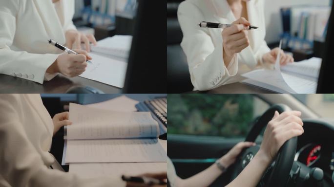 职场女性女强人白领加班 努力工作创业励志