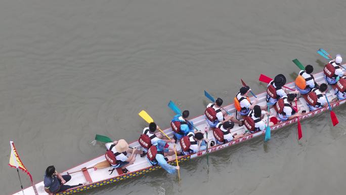 航拍第六届海珠湿地龙船景活动