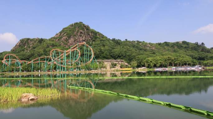 城市青山绿水美丽过山车 苏州狮山文化广场