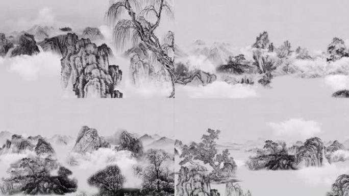 近9分钟6K超宽屏水墨画大屏