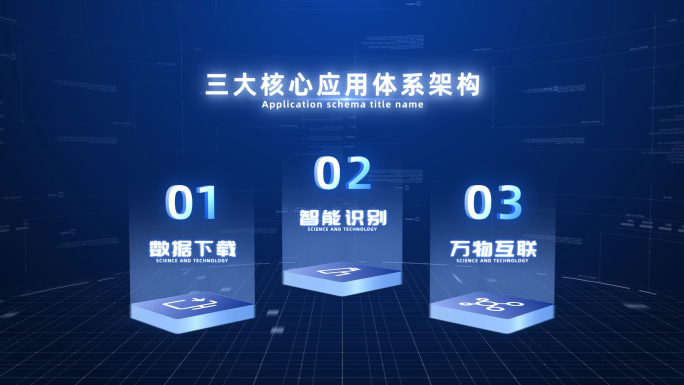 3分类_科技蓝色三大分类架构