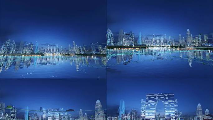 未来城市夜景 苏州金鸡湖 秋裤 东方之门